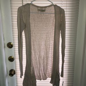 Tan thin long knit sweater